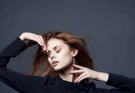 Pretty woman attractive look glamor studio fashionの写真素材