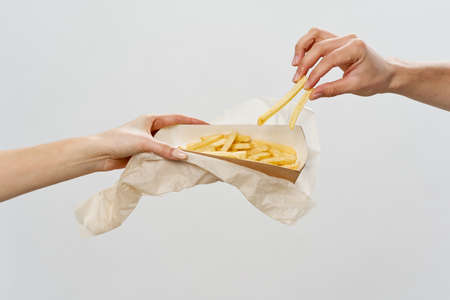 french fries fast food diet food delicious close-up