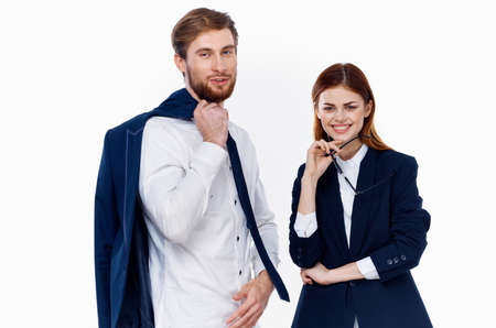 business man and woman in office manager suit professionalsの写真素材