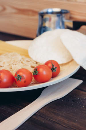 pasta Parmesan Gourmet italian cuisine sauce cherry tomatoesの写真素材