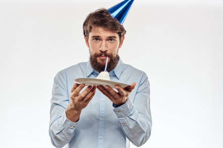 Bearded man cake with holiday decoration birthday