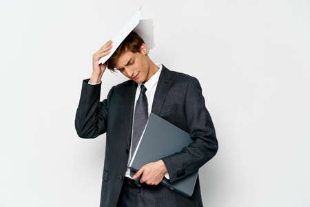 business man in suit documents official office officialの写真素材