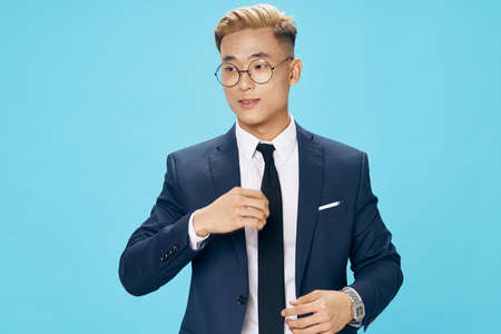 business man in suit self-confidence executive officeの写真素材