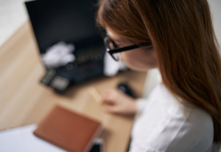 woman secretary desk office professional workの写真素材