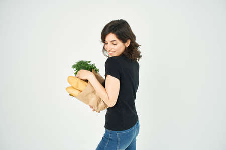 package of products delivery service delivery vegetablesの写真素材