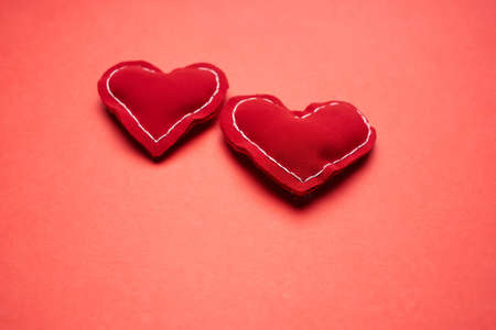 plush heart health medicine red background top viewの写真素材