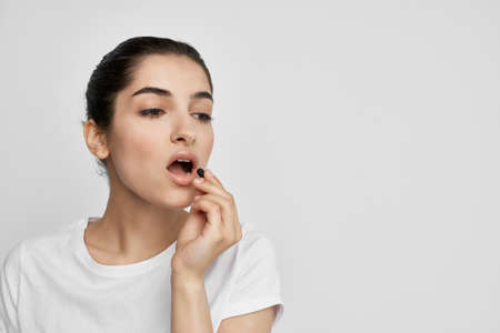 woman with pill in hands treatment health medicine health problems