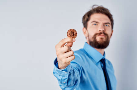 business man work office manager cryptocurrency investmentの写真素材