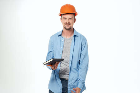 man in construction uniform Professional Job isolated background