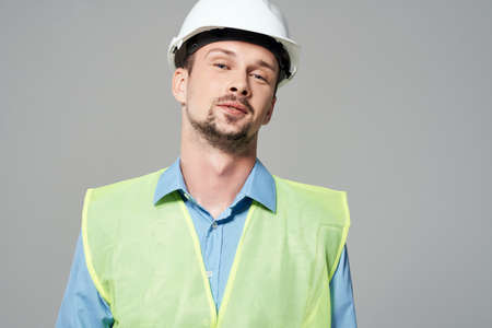 man in white helmet Professional Job isolated background