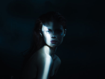 pretty woman dark room light on body charm
