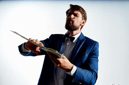 rich man finance success Studio emotionsの写真素材