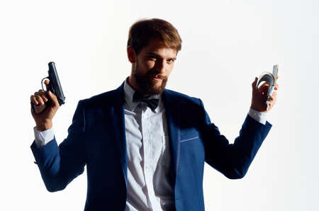 male gangster dollars millionaire Studio emotionsの写真素材