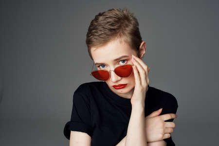 beautiful woman cosmetics attractive look posing modern style cropped view