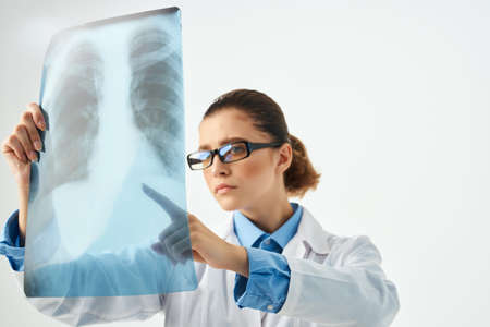 medical professional radiologist x-ray lung diagnosticsの写真素材