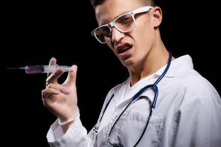 male doctor medical uniform stethoscope hospitalの写真素材
