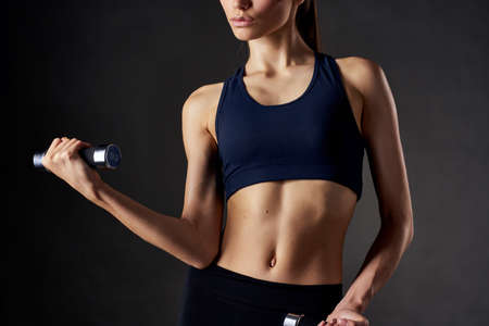 sportive woman gym workout fitness exerciseの写真素材