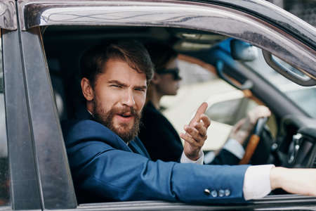 Man and woman driving a car Lifestyle