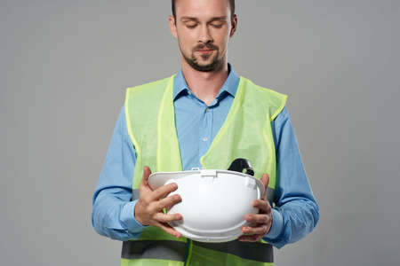 male builders blueprints builder isolated backgroundの写真素材