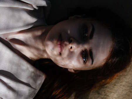 attractive woman resting in the fresh air summer Lifestyleの写真素材