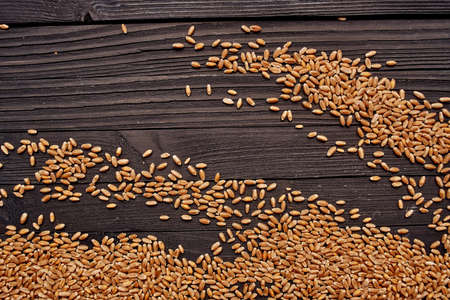 cereals in a bag food natural ingredients wood backgroundの写真素材