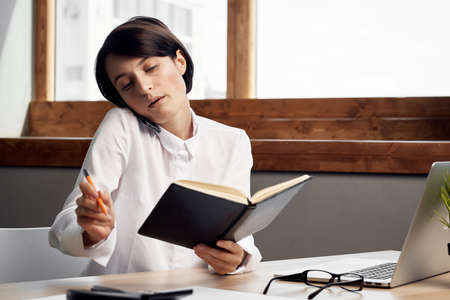 female manager in the office Secretary executive isolated background