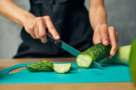 Cook Cooking healthy eating isolated backgroundの写真素材