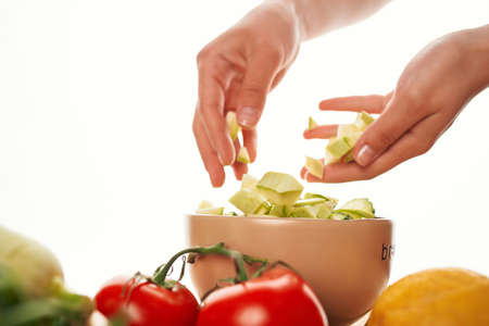 salad in a plate sliced vegetables healthy food fresh vegetables