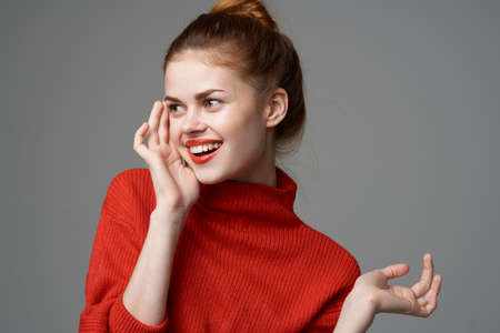 beautiful woman posing fashion attractive lookの写真素材