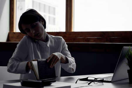 female manager in the office documents Professional Job Studio Lifestyle