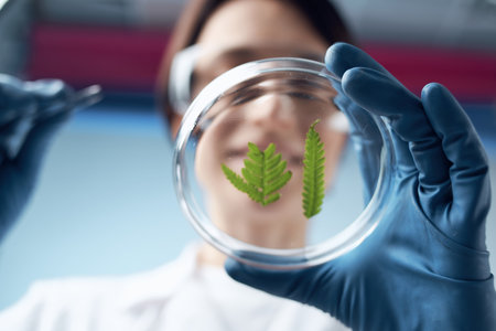 woman biologist scientist research diagnostics biology scienceの写真素材