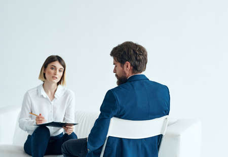 man and woman interview job psychology