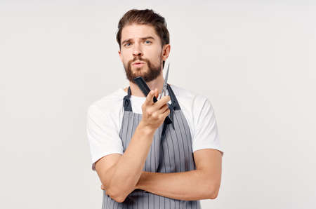 male hairdresser scissors comb fashion Jobの写真素材