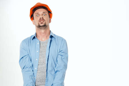 male builders blueprints builder Working professionの写真素材