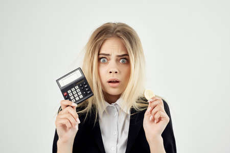 female financier cryptocurrency bitcoin technology commerceの写真素材