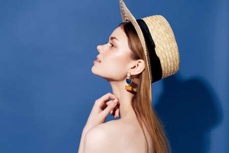 pretty woman with glasses earrings fashion cropped view