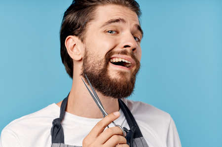 male hairdresser scissors comb fashion Jobの写真素材