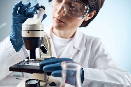 scientist research biology ecology experiment analysis isolated backgroundの写真素材