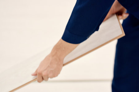 laminate construction in the room renovation installationの写真素材