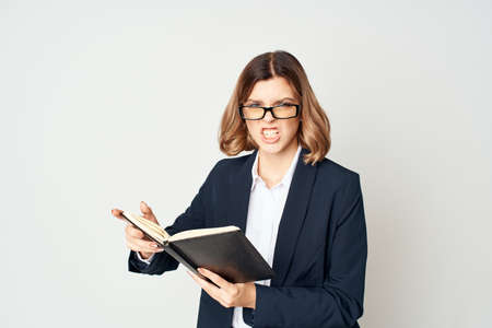 Business woman in suit documents work manager successの写真素材