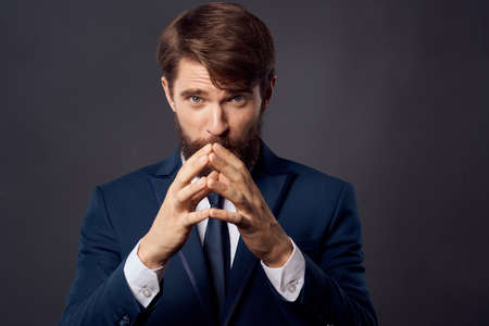manager emotions hand gestures isolated background