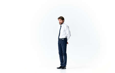 business man posing manager studio light background Professional