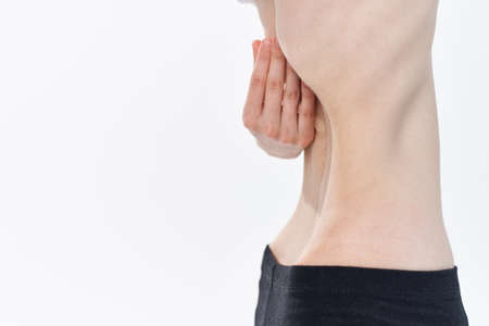 female belly flat waist slimming dietの写真素材