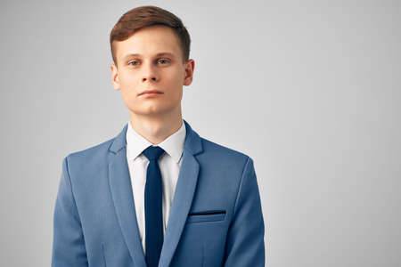 man with a jacket in a tie executive manager officeの写真素材