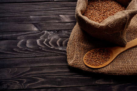 wooden tableware organic product food view from aboveの写真素材