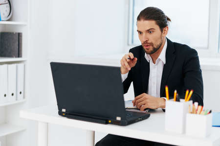 office worker office work blue document folder Lifestyleの写真素材