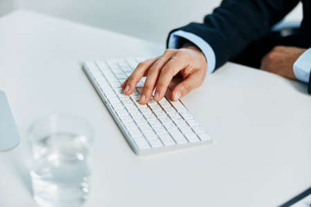 computer work office desktop officialの写真素材