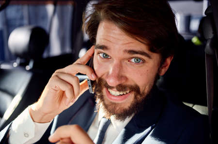 man talking on the phone official lifestyleの写真素材