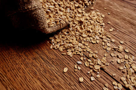 wooden kitchen items healthy breakfast natural ingredientsの写真素材