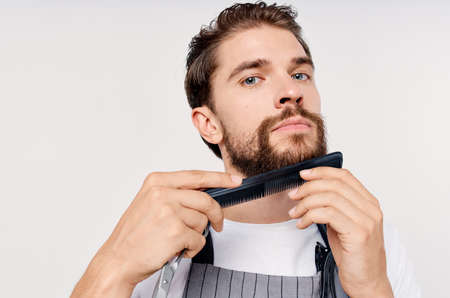 male hairdresser barbershop haircut provision of servicesの写真素材